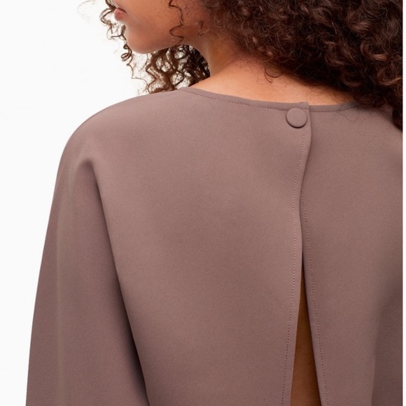 Aritzia Wilfred Laon Blouse, Open Back Crew Neck Tie Waist, Size XXS, NWOT - Picture 5 of 8